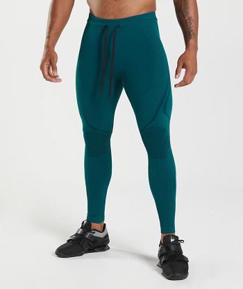 Rajstopy Męskie Gymshark 315 Seamless Turkusowe Czarne | PL 4132AHK